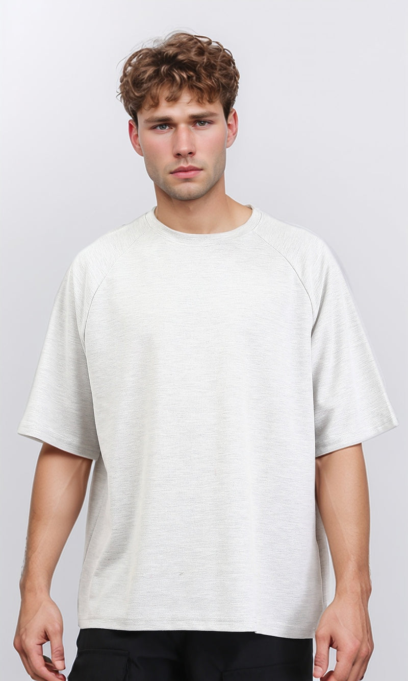 R210940 - Crew Neck Comfy Tee - Heather Light Grey