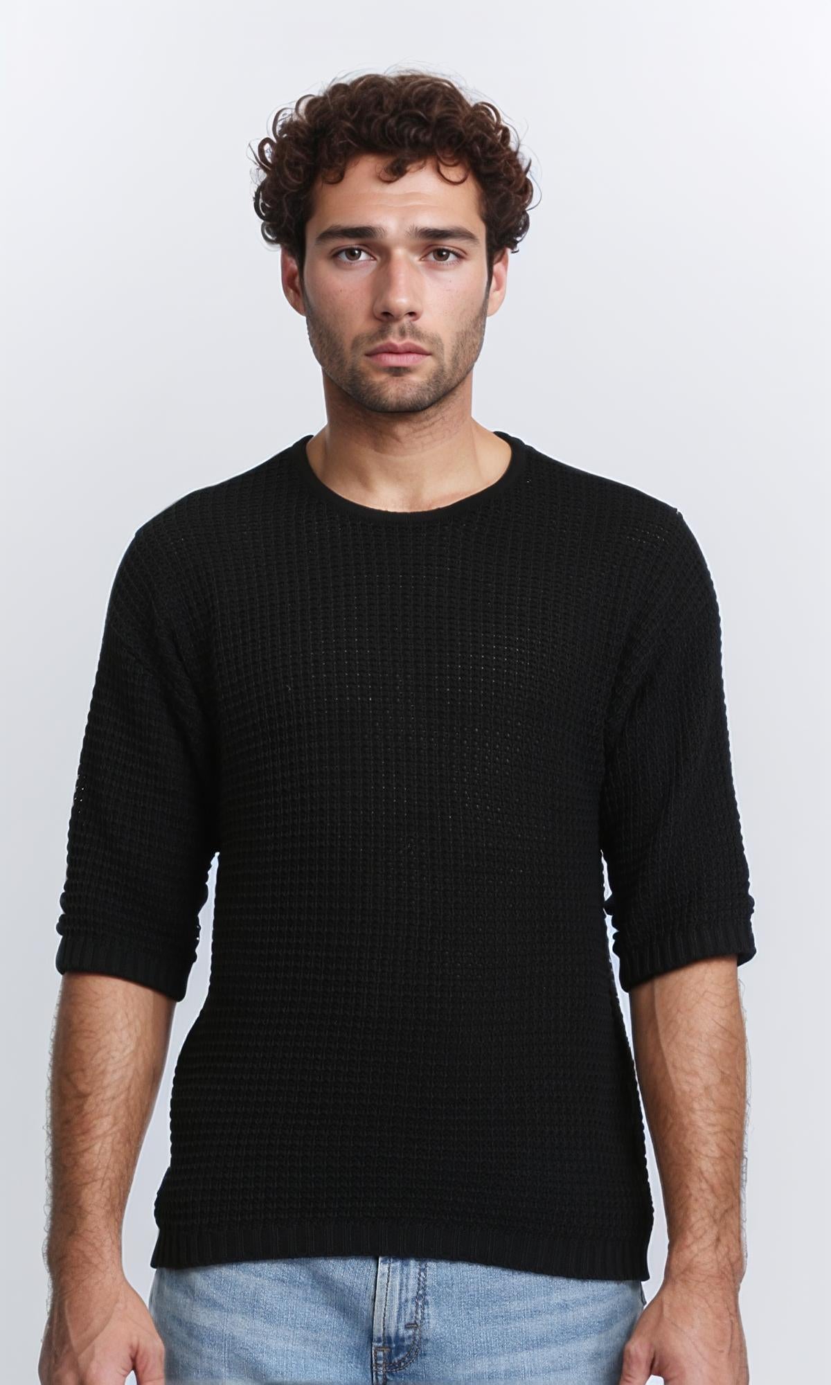 Slip On Summer Perforated Tee - Black