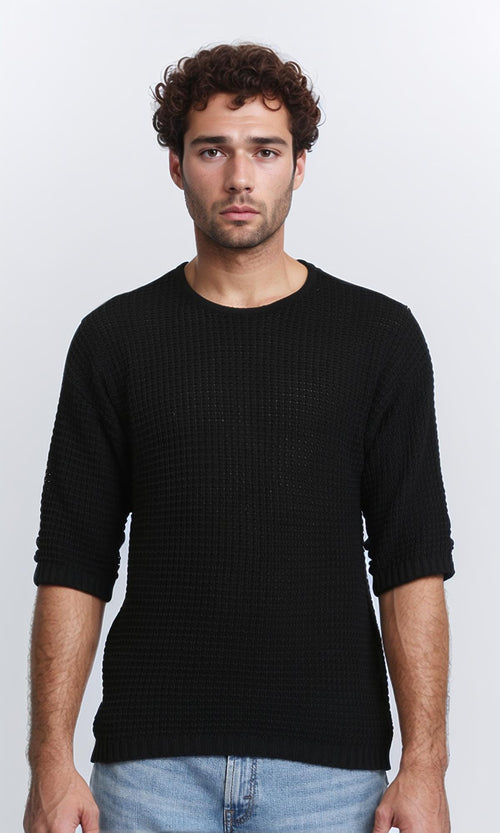 R210972 - Slip On Summer Perforated Tee - Black