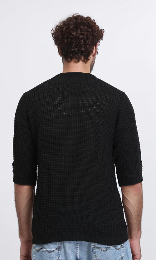 R210972 - Slip On Summer Perforated Tee - Black