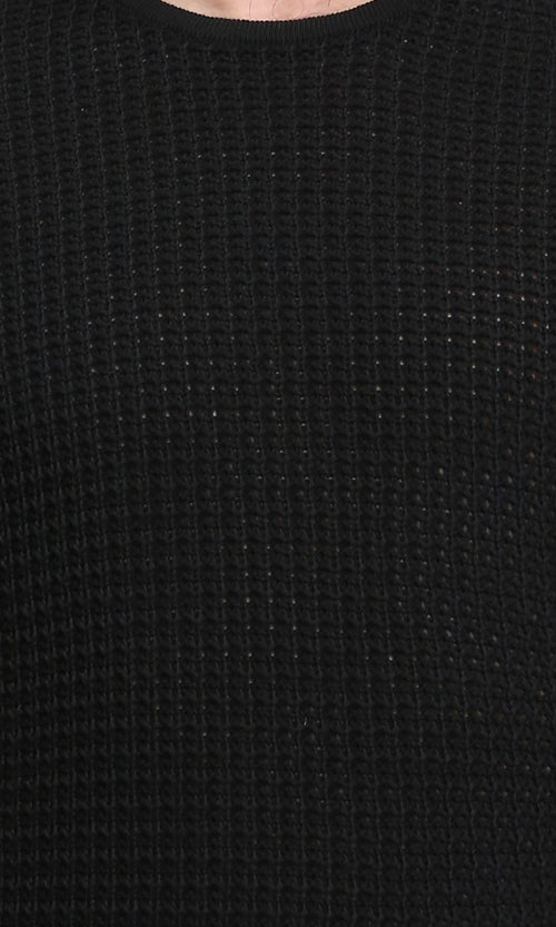 R210972 - Slip On Summer Perforated Tee - Black