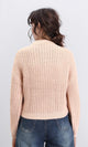 R210976 - Mock Neck Chunky Knit Pullover - Nude