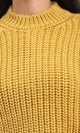 R210978 - Mock Neck Chunky Knit Pullover - Mustard