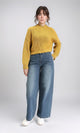 R210978 - Mock Neck Chunky Knit Pullover - Mustard