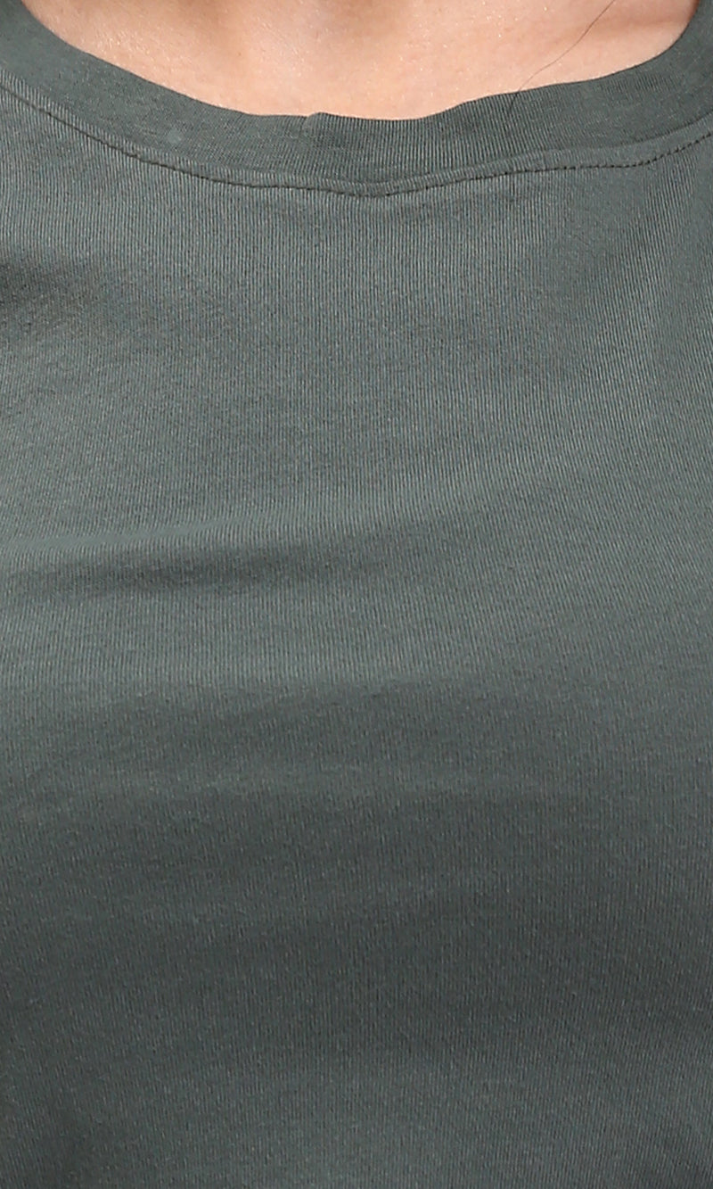 R210980 - Sleeveless Solid Basic Cotton Top - Dark Khaki