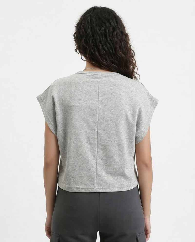 Ravin Cap-Sleeve Boxy Sweatshirt – Grey Marl - R210990