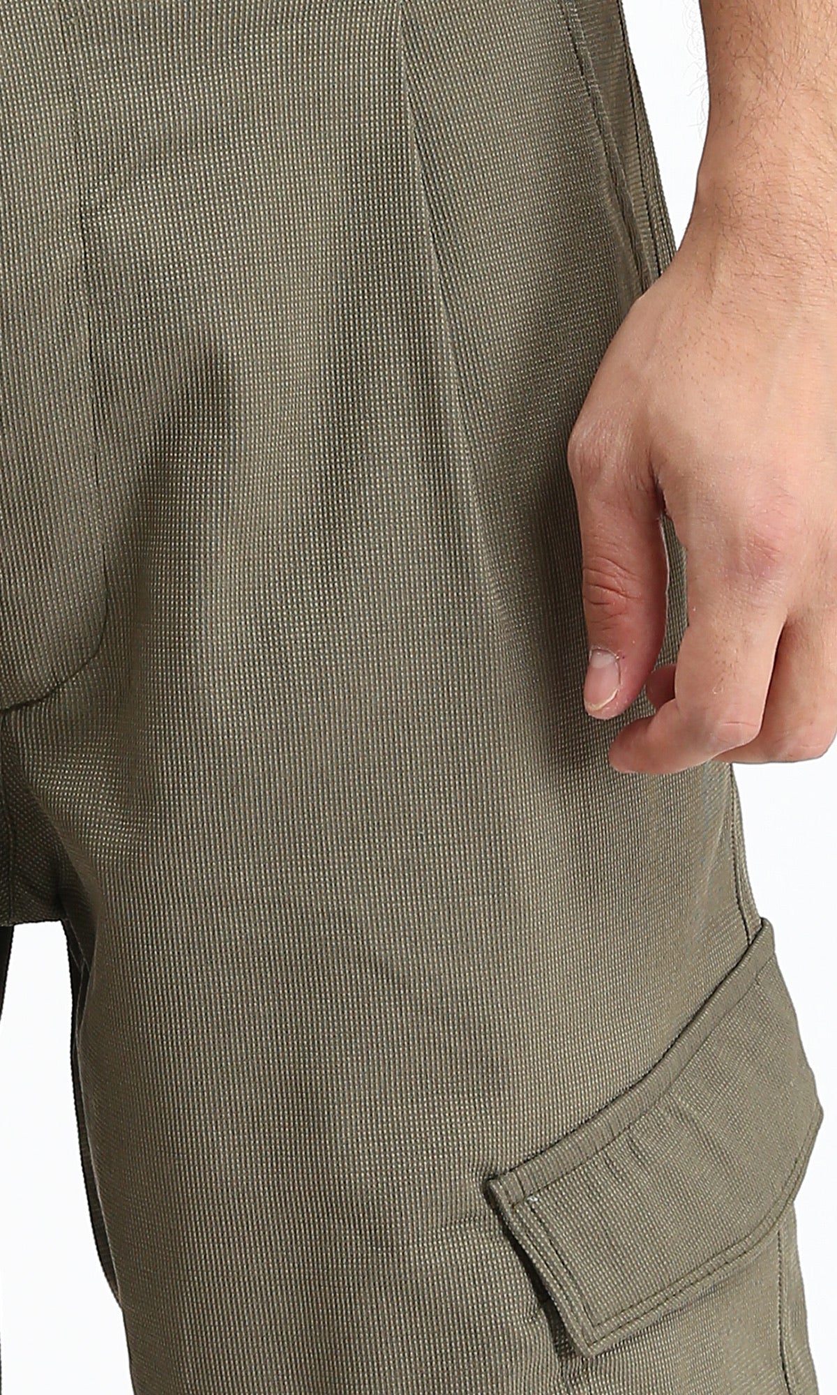 R211024 - Solid Wide Cargo Pants - Dark Olive