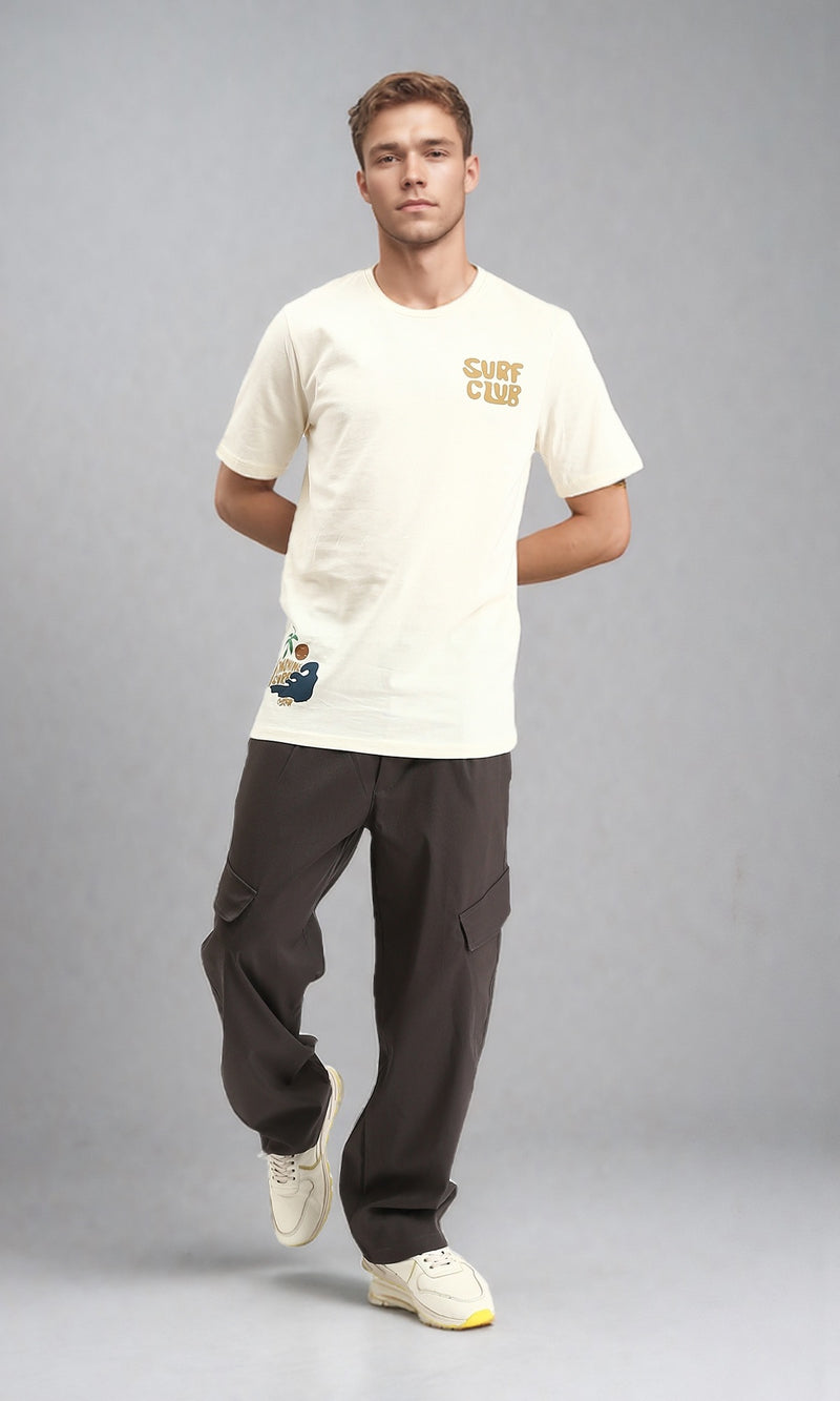 R211025 - Solid Wide Cargo Pants - Dark Grey