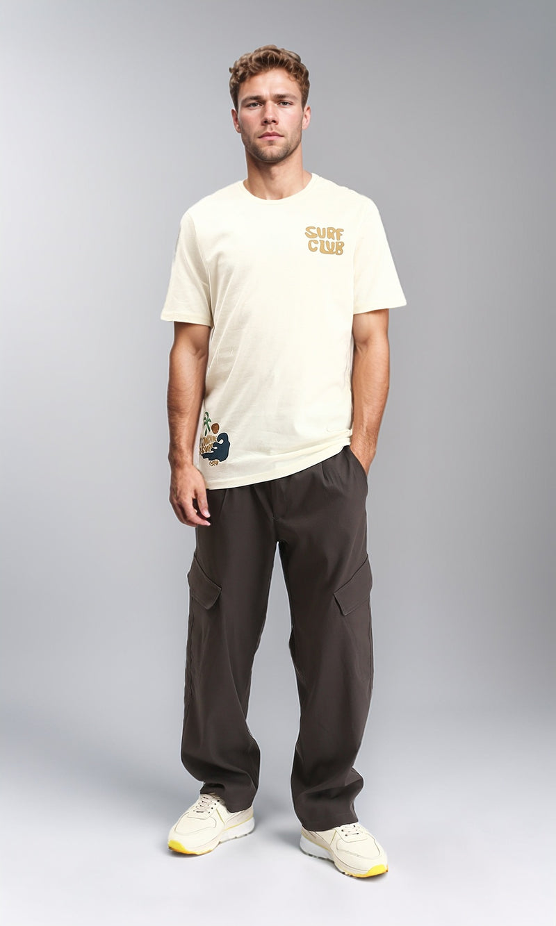 R211025 - Solid Wide Cargo Pants - Dark Grey