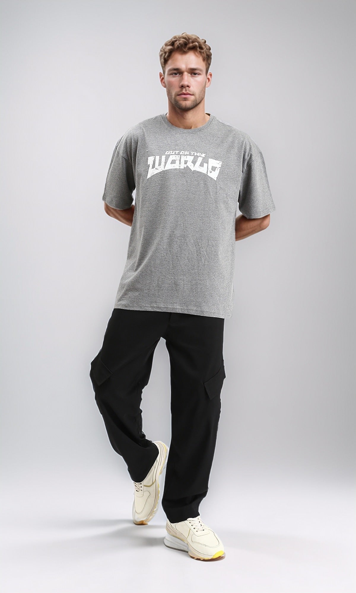 R211026 - Solid Wide Cargo Pants - Black