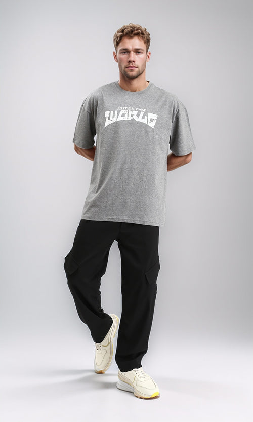 R211026 - Solid Wide Cargo Pants - Black
