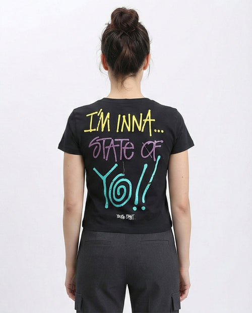 R211027 - Slip On Printed Regular Tee - Black