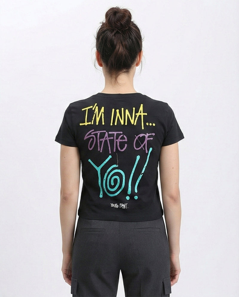 R211027 - Slip On Printed Regular Tee - Black