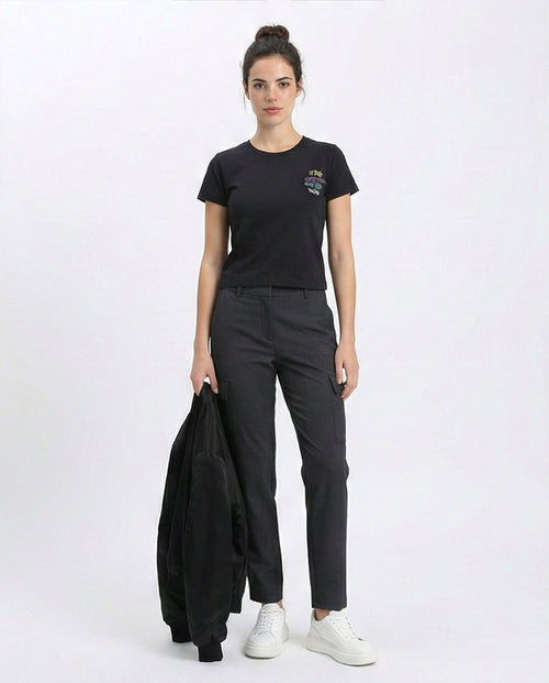 R211027 - Slip On Printed Regular Tee - Black