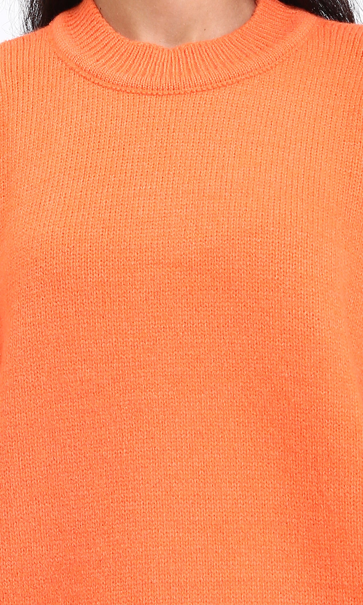 R211034 - Long Sleeves Solid Basic Pullover - Orange