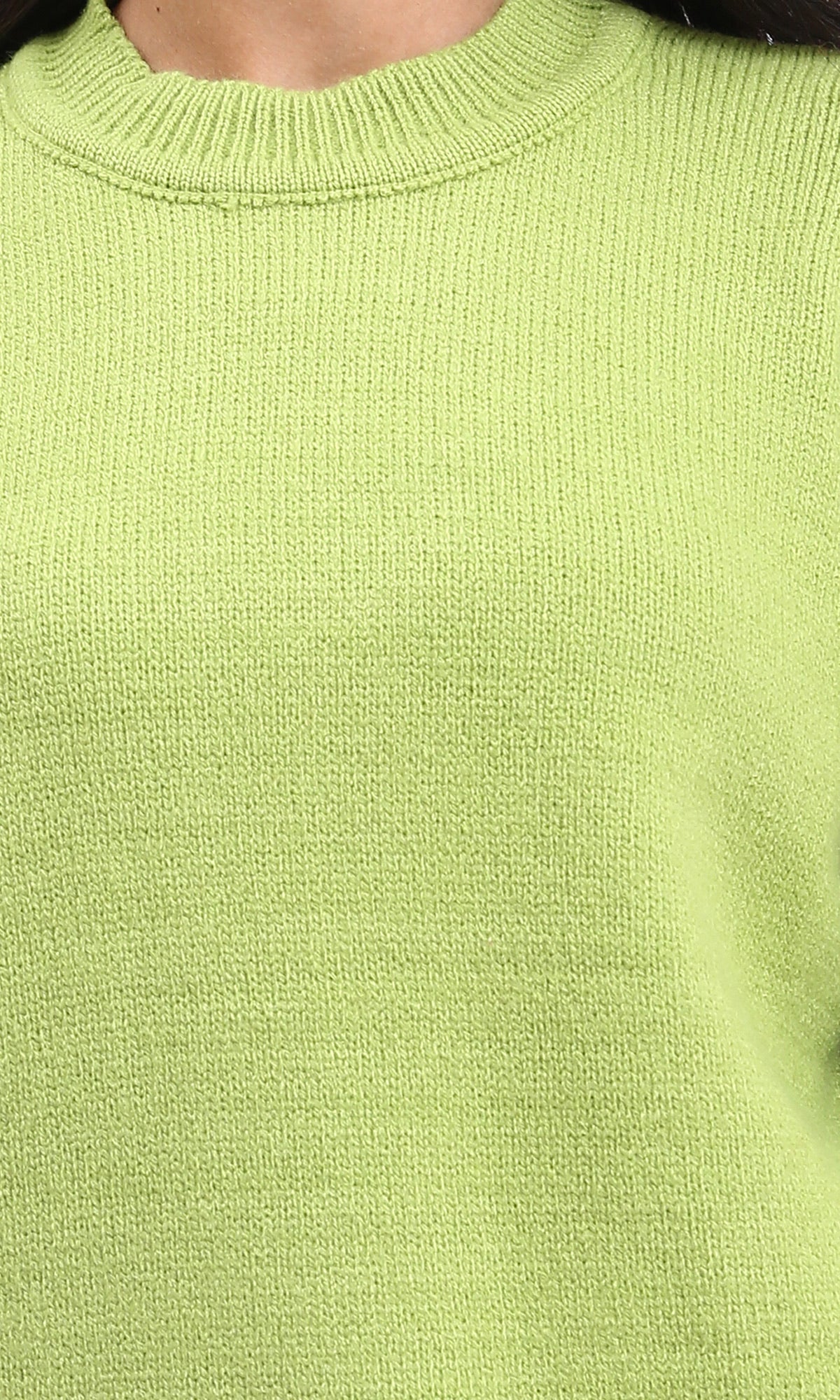R211035 - Long Sleeves Solid Basic Pullover - Light Green