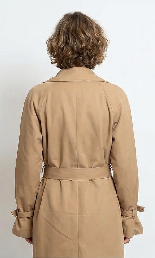 Classic Double-Breasted Trench Coat in Camel