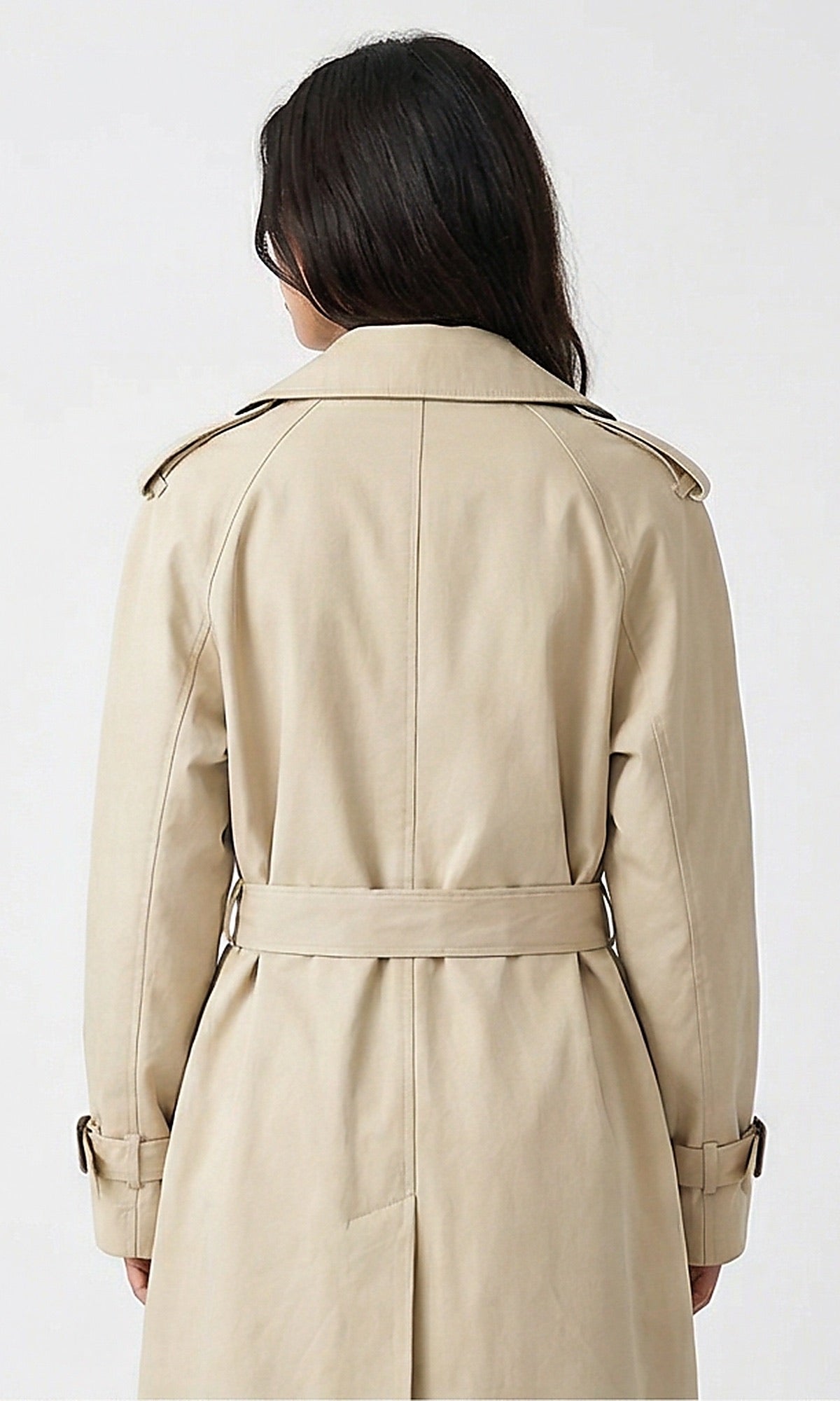 Classic Double-Breasted Trench Coat in Beige
