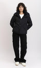 R211079 - Zipped Bomber Jacket with Inner Fur - Black
