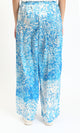 R211083 - Slip On Flory Comfy Pants - Light Blue & White