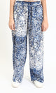 R211084 - Slip On Flory Comfy Pants - Navy Blue & White