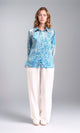 R211085 - Floral Buttoned Down Casual Shirt - Turquoise & White
