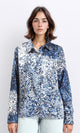 R211086 - Long Sleeves Buttoned Flory Shirt - Navy Blue & White