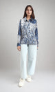R211086 - Long Sleeves Buttoned Flory Shirt - Navy Blue & White