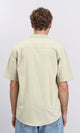 R211098 - Solid Elbow Sleeves Cotton Shirt - Light Olive