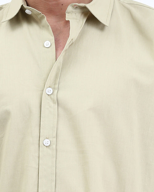 Ravin Men’s Relaxed-Fit Sage Poplin Short-Sleeve Shirt - Light Olive - R211098