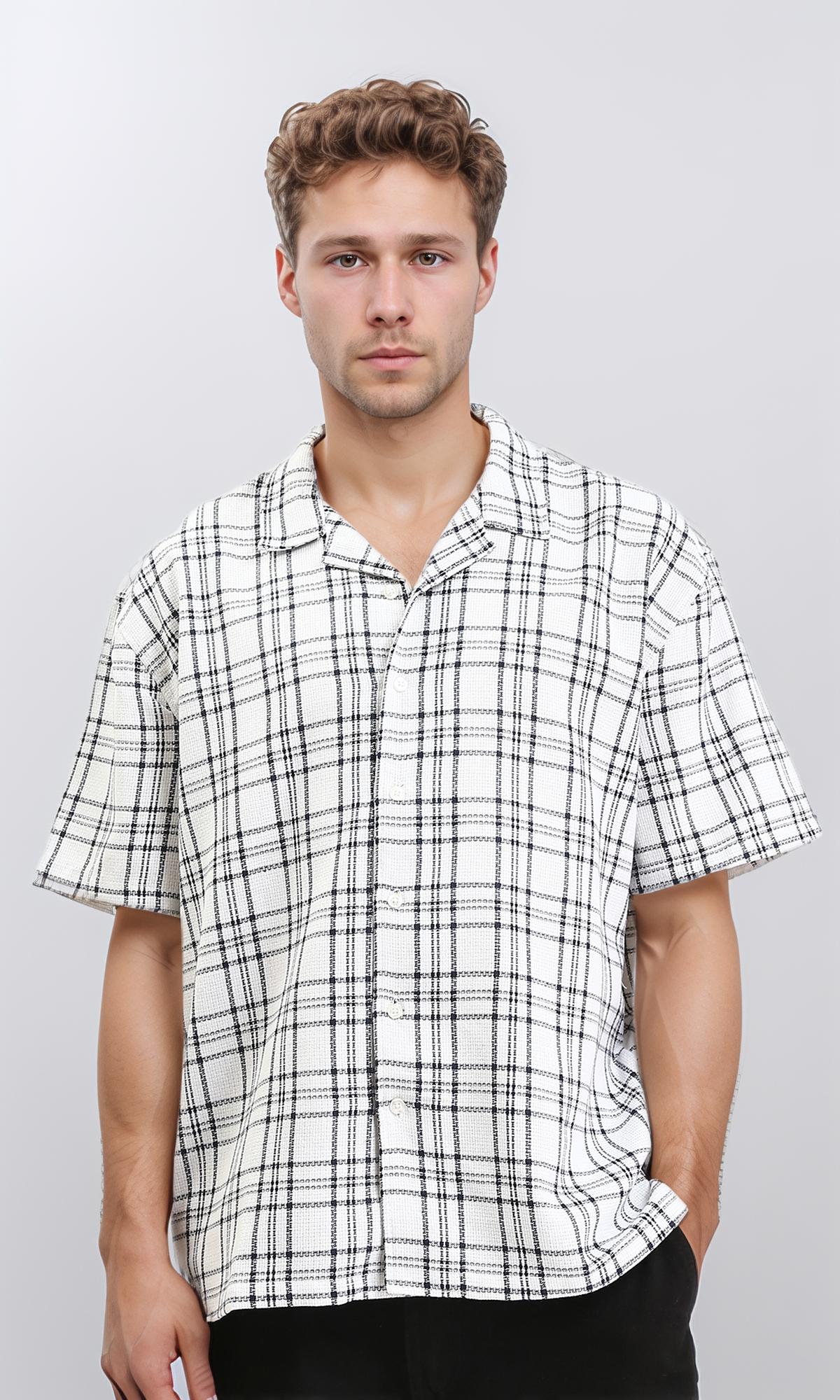 Relaxed Fit Summer Tartan Shirt - Black & White