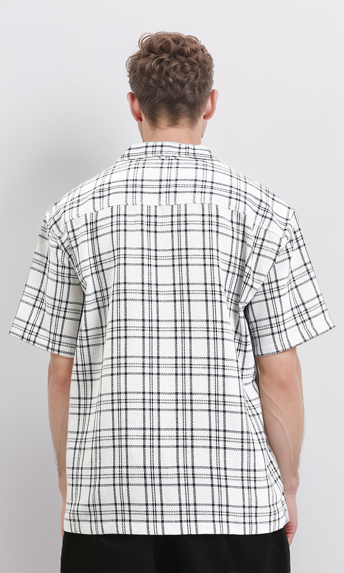 R211126 - Relaxed Fit Summer Tartan Shirt - Black & White