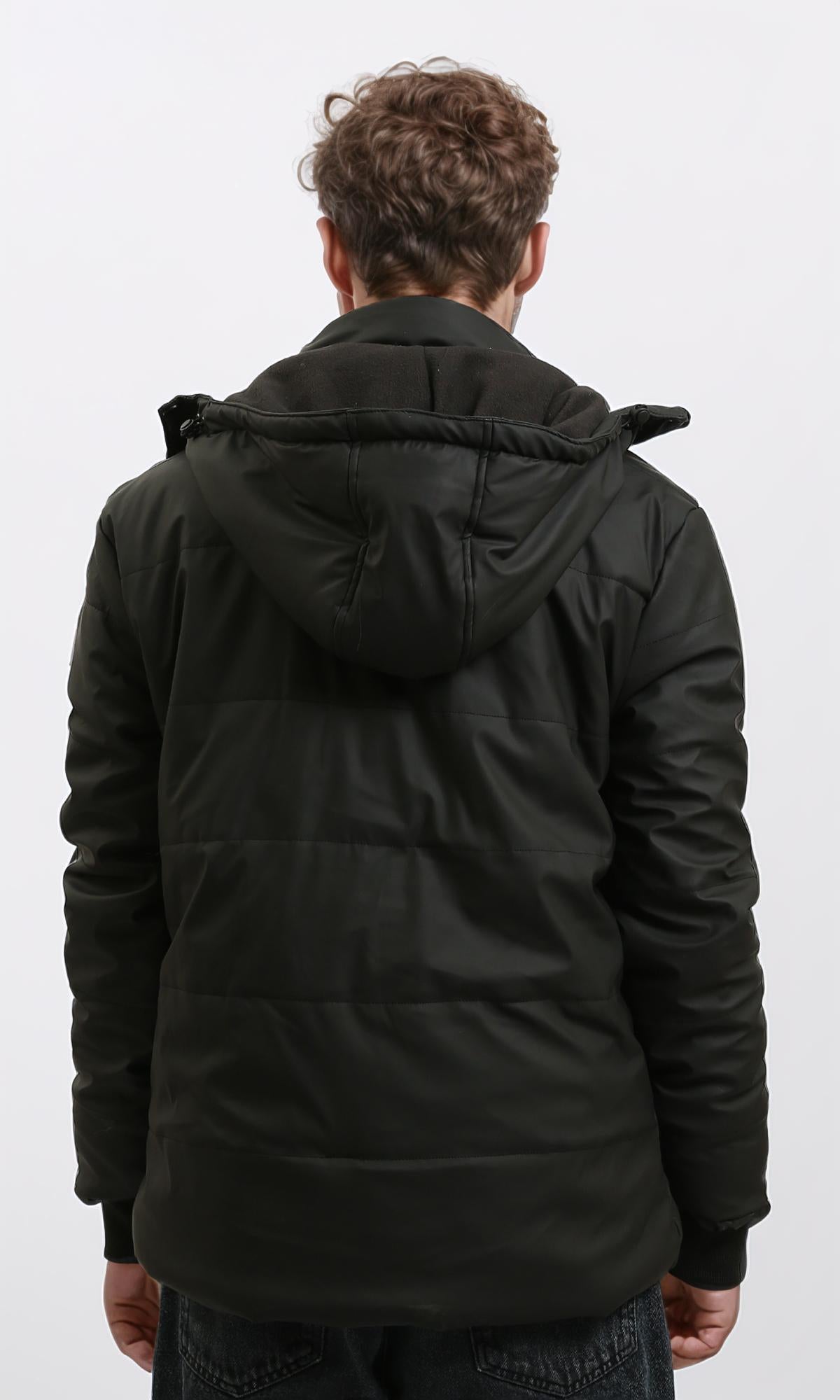 Premium Black Winter Jacket - Hooded Double Closure Coat for Men