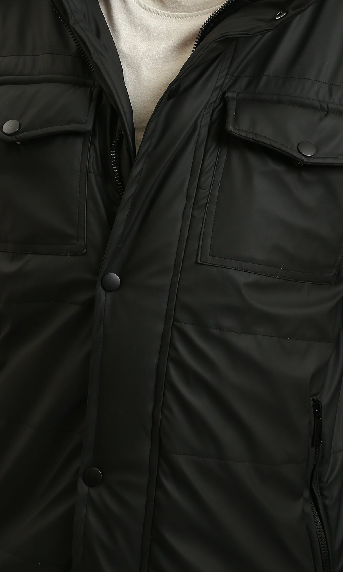 Premium Black Winter Jacket - Hooded Double Closure Coat for Men