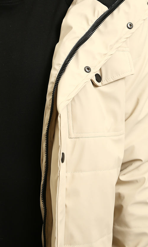 Ravin Men’s Utility Quilted Puffer Jacket - Beige - R211177