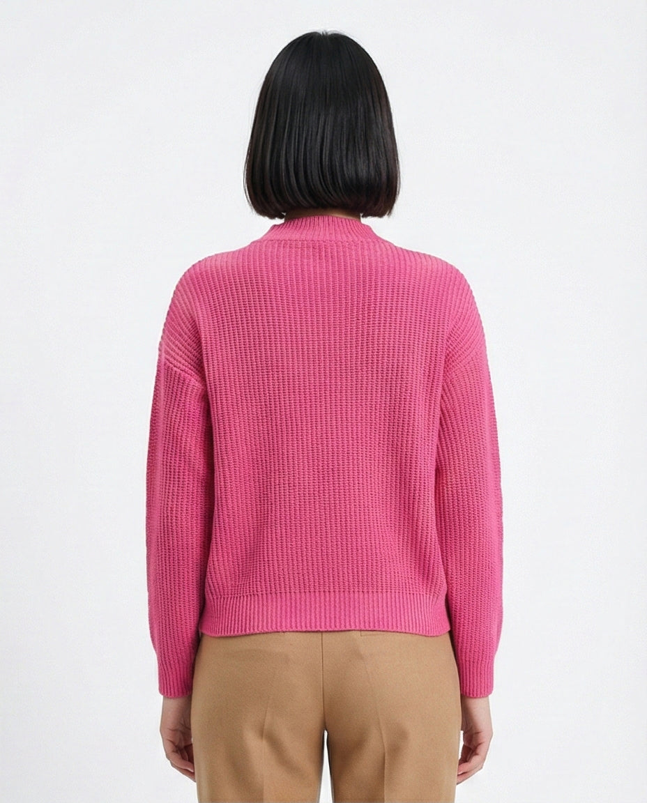 R211181 - Slip On Casual Knitted Pullover - Fuchsia