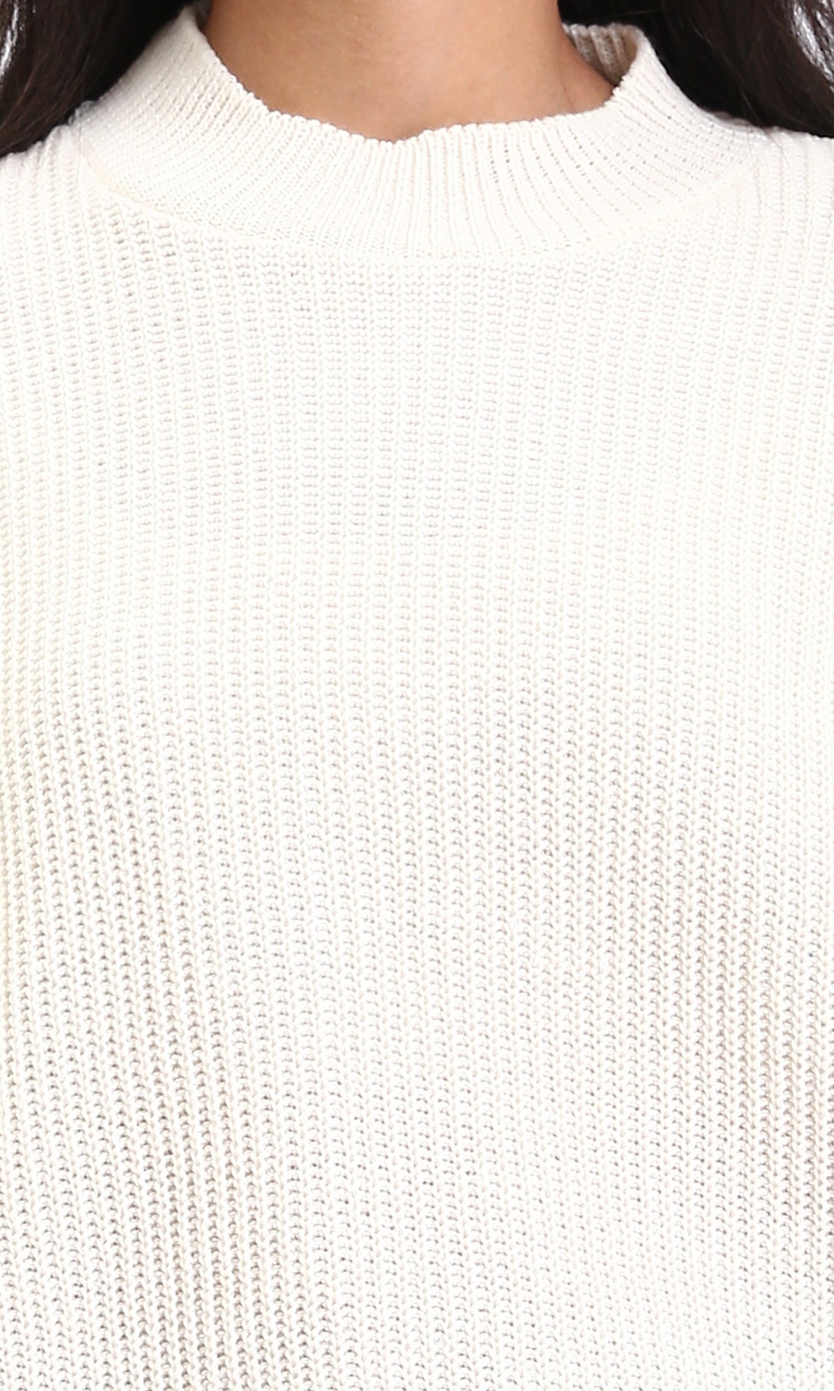R211182 - Slip On Casual Knitted Pullover - Off-White