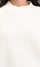 R211182 - Slip On Casual Knitted Pullover - Off-White