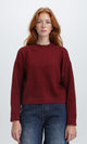 R211183 - Slip On Casual Knitted Pullover - Burgundy