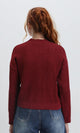 R211183 - Slip On Casual Knitted Pullover - Burgundy