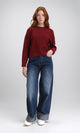 R211183 - Slip On Casual Knitted Pullover - Burgundy