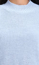 R211184 - Slip On Casual Knitted Pullover - Pastel Blue