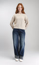 R211185 - Slip On Casual Knitted Pullover - Pastel Beige