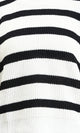 R211187 - Mock Neck Striped Knitted Pullover - Black & White