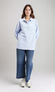 R211192 - Casual Striped Shirt with Front Pocket - Light Blue & White