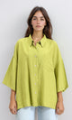 R211197 - 3/4 Sleeves Relaxed Textured Shirt - Lime