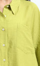 R211197 - 3/4 Sleeves Relaxed Textured Shirt - Lime