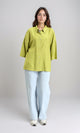 R211197 - 3/4 Sleeves Relaxed Textured Shirt - Lime