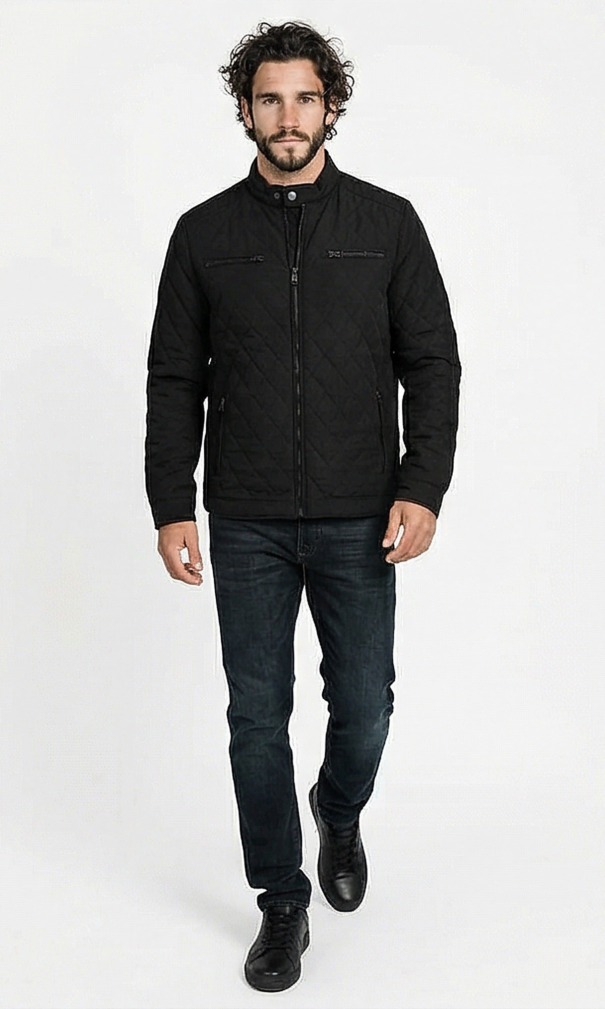 Ravin Men's Black Quilted Zip-Up Jacket