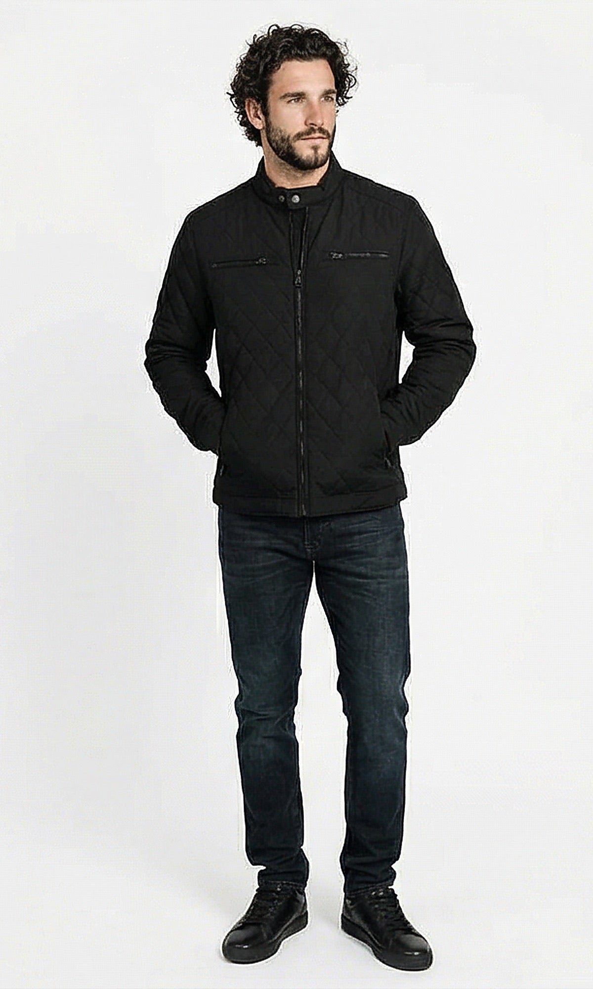 Ravin Men's Black Quilted Zip-Up Jacket